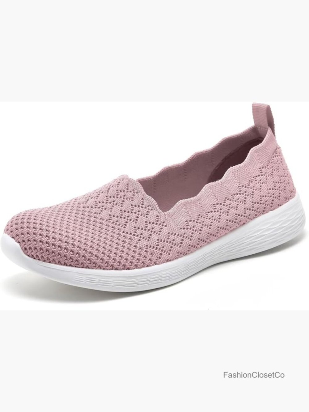 Women's Walking Slip On Shoes, Knit Comfortable Slip Resistant Shoes